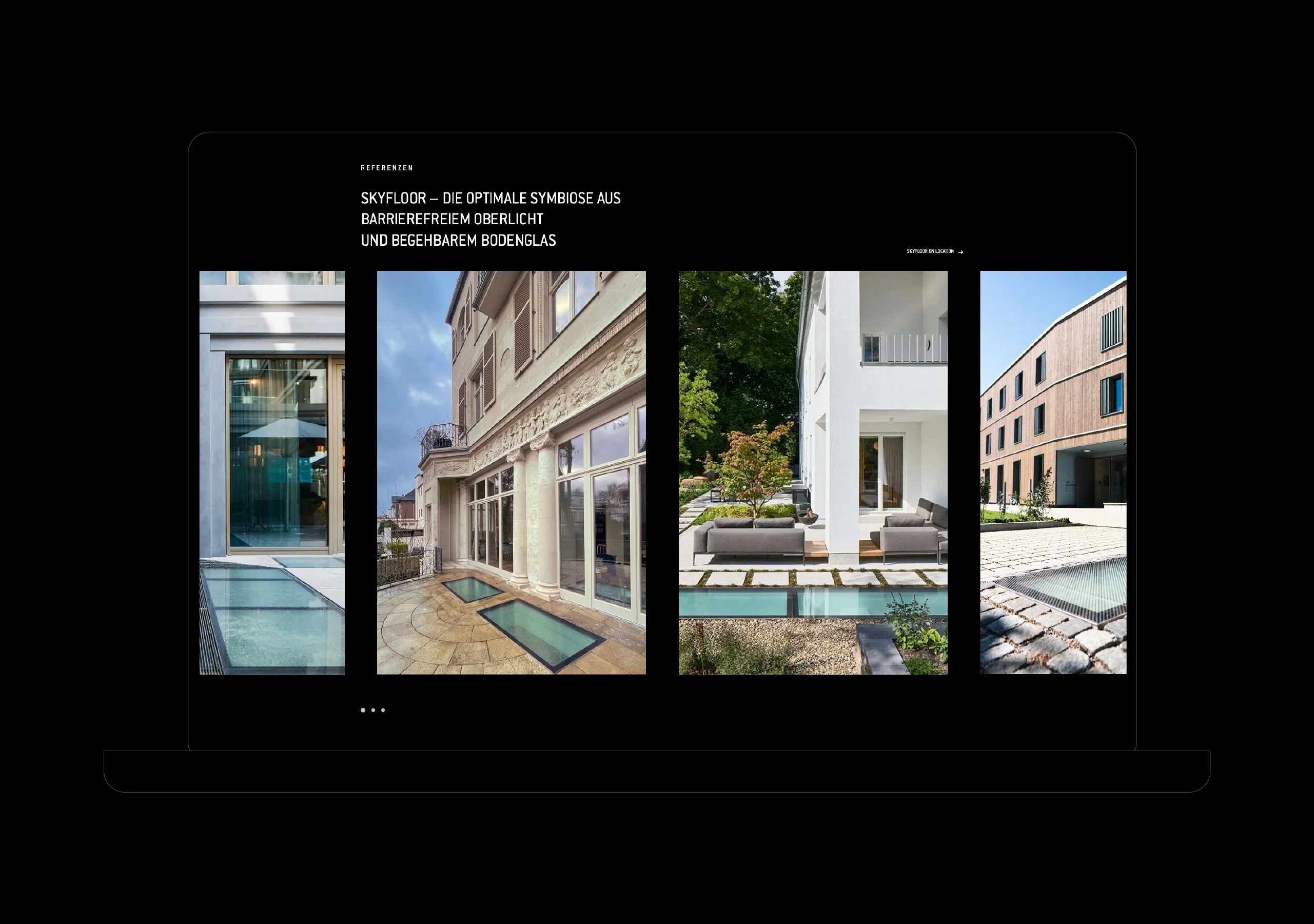 Grid mit mehreren Architekturaufnahmen und klarer Headline.