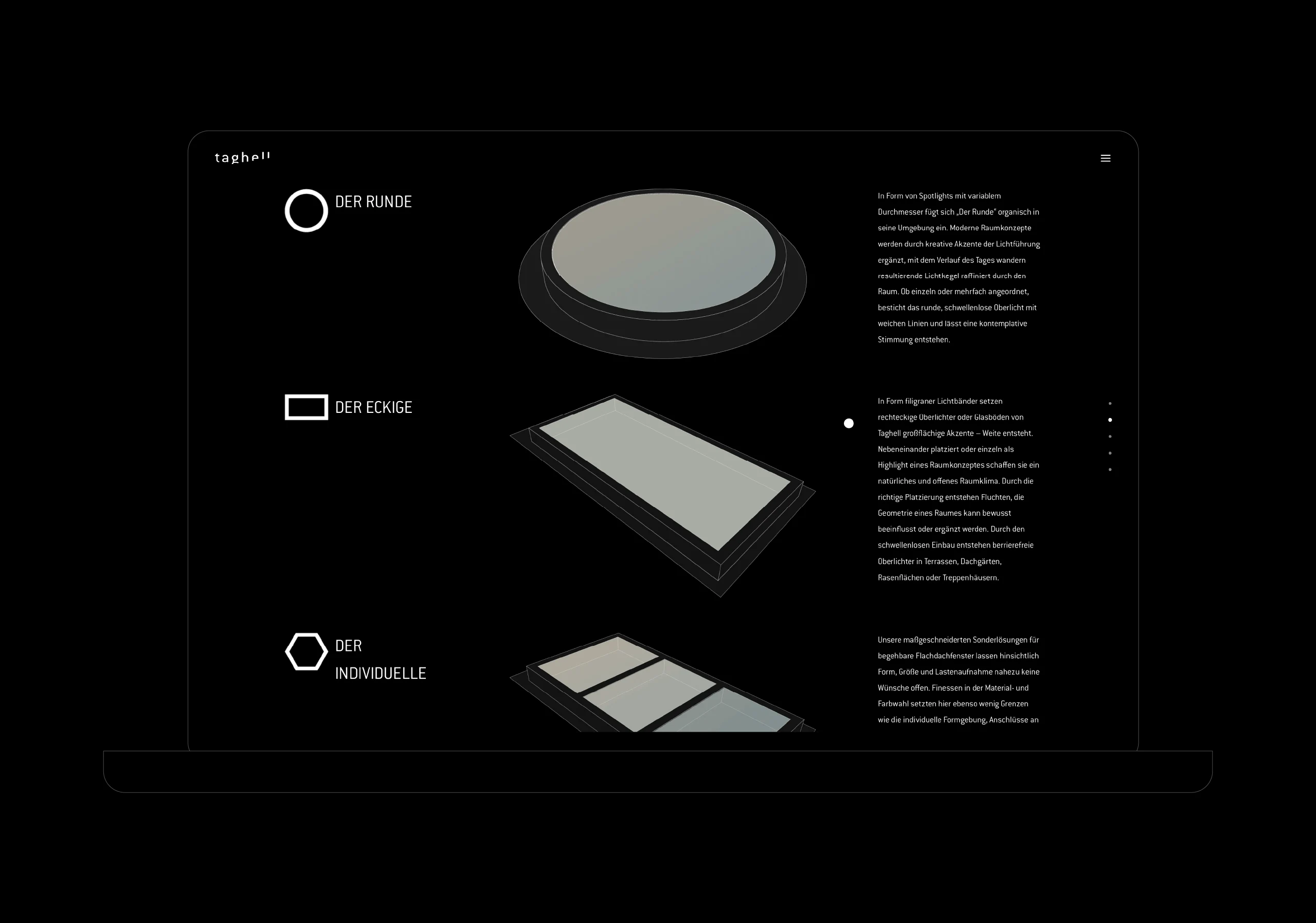 Weboberfläche mit Filter/Tab-Navigation für Skyfloor-Varianten.